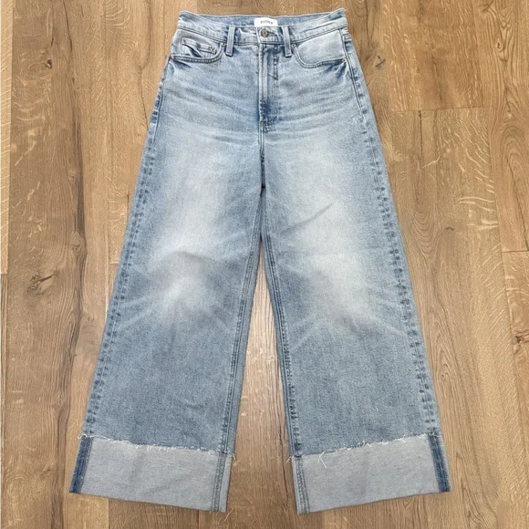 Pistola Lana Raw Hem Ankle Wide Leg Jeans Snowcat - Picture 2 of 12